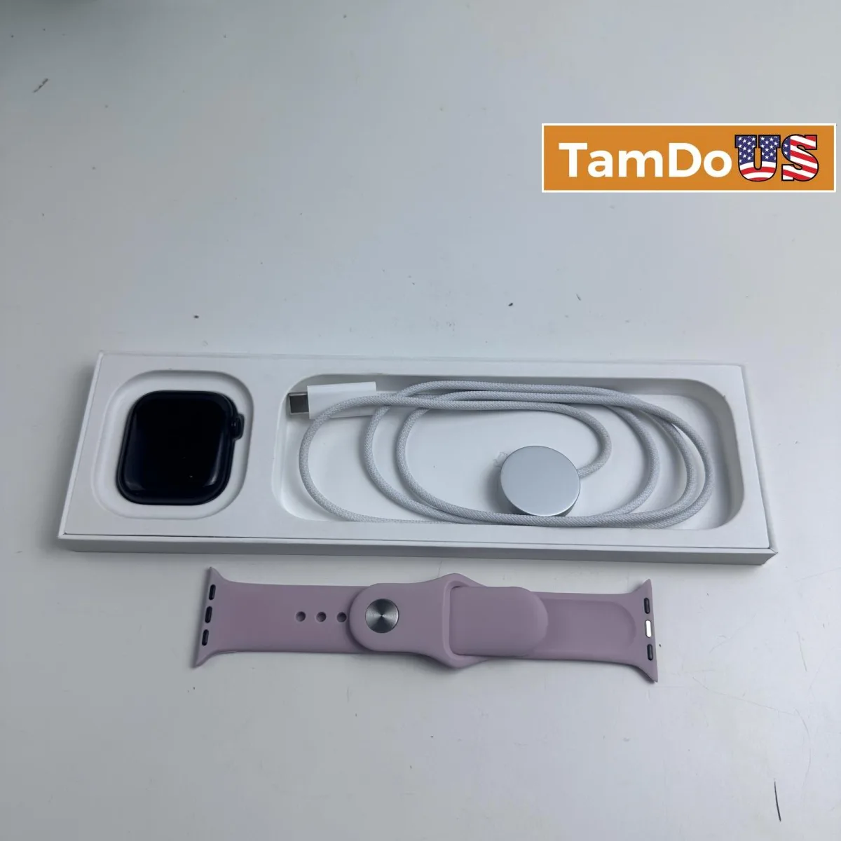 Apple Watch Series 10 (42mm, Cellular) Jet Black AL Purple Sport Band S/M - Photo 1 - Real photo at TamDoUS Salt Lake City
