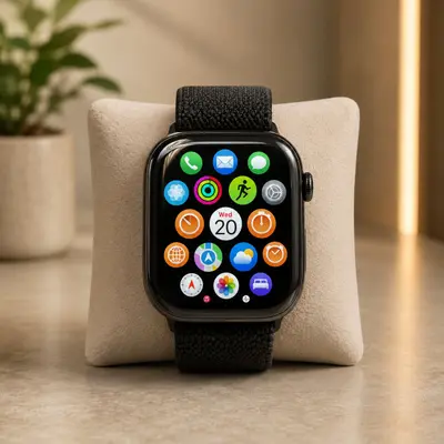 Apple Watch Series 10 (46mm, Cellular) Jet Black AL Case Black Sport Loop at Smart Watches in good condition