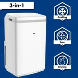 AuxAC MF-08KC Portable Air Conditioner with Dehumidification 5500 BTU (8000 BTU ASHRAE) White - Thumbnail 3