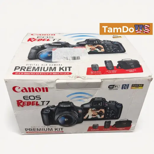 Canon EOS Rebel T7 DSLR Camera Premium Kit with 18-55mm & 75-300mm Lenses at TamDoUS Taylorsville