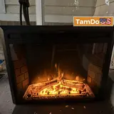 EdenDirect 30.51-in W Black Wall-Mount LED Fireplace - Thumbnail 1