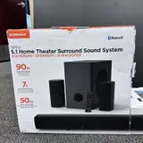 HyperGear SB51a 5.1 Home Theater Surround Sound System Black Soundbar + Subwoofer + Speakers - Thumbnail 1