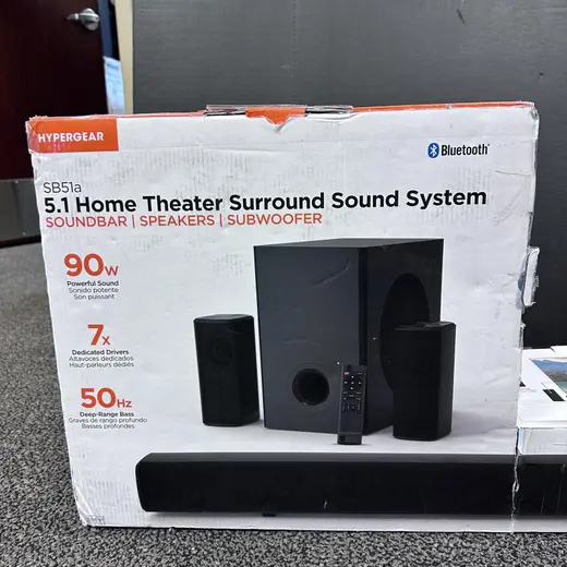 HyperGear SB51a 5.1 Home Theater Surround Sound System Black Soundbar + Subwoofer + Speakers at TamDoUS Taylorsville
