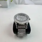 Iced Out Cross Watch $999 Men's 41mm, Full Rhinestone Dial, Gold-Tone Quartz - Thumbnail 3