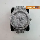 Iced Out Cross Watch $999 Men's 41mm, Full Rhinestone Dial, Gold-Tone Quartz - Thumbnail 1