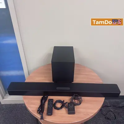 Insignia 2.1-Channel Soundbar with Wireless Subwoofer and DTS:Virtual X - Black at TV, Video & Home Audio in excellent condition