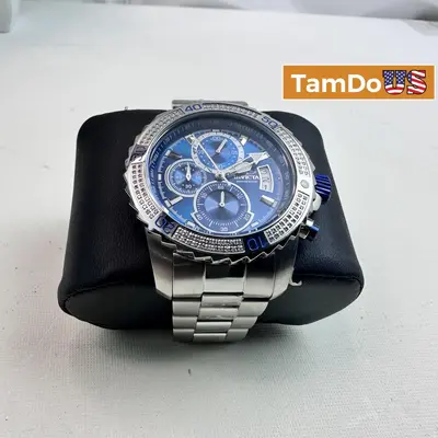 Invicta $1129 Pro Diver 37997 Men’s Watch, 45mm, Blue Dial, 132 Diamonds at Watches, Parts & Accessories in excellent condition