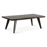 Kennedy 50" Coffee Table, Walnut Base, Black Powder Coated Metal Frame - Thumbnail 2