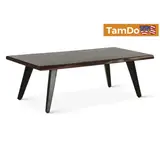 Kennedy 50" Coffee Table, Walnut Base, Black Powder Coated Metal Frame - Thumbnail 1
