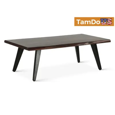 Kennedy 50" Coffee Table, Walnut Base, Black Powder Coated Metal Frame at Furniture in new condition