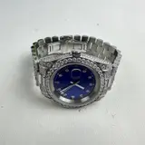 Moissanite $2882 Presidential Watch 41mm, Blue Dial, 13.3CT VVS, White Gold Auto - Thumbnail 9