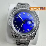 Moissanite $2882 Presidential Watch 41mm, Blue Dial, 13.3CT VVS, White Gold Auto - Thumbnail 1