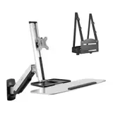 Mount-It! MI-7905 Sit-Stand Workstation Wall Mount Adjustable Monitor Arm - Thumbnail 4