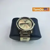 MOVADO $795 BIG GOLD STAINLESS STEEL BOLD SWISS MUSEUM DOT WATCH - Thumbnail 1