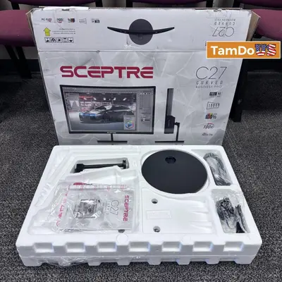Sceptre 27" Curved LED Monitor, FHD 1080p, 75Hz, HDMI VGA, Speakers at Monitors, Projectors & Accs in new_open_box condition