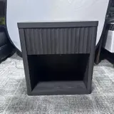 SICOTAS Tall Farmhouse Nightstand, Black Oak, Drawer & Shelf - Thumbnail 3