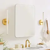 TEHOME Claytin 20x30 White Mirrored Medicine Cabinet Soft Close Surface/Recessed - Thumbnail 3