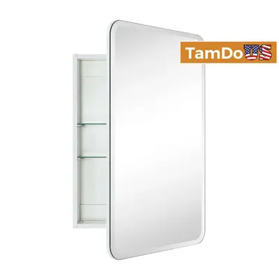 TEHOME Claytin 20x30 White Mirrored Medicine Cabinet Soft Close Surface/Recessed at Bathroom Fixtures in new_open_box condition