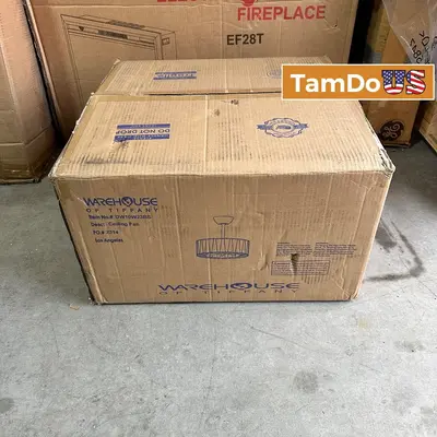 Warehouse of Tiffany Sorcha 17.5" 6-Light Brass Ceiling Fan with Light Kit at Lamps, Lighting & Ceiling Fans in new condition