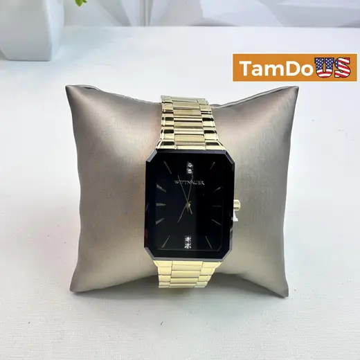 Wittnauer $575 Men's Watch WN3092 49mm Gold-Tone Diamond Accent Quartz Steel at TamDoUS Taylorsville