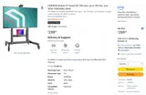 $299 ONKRON TS1991 Mobile TV Stand Cart Rolling Mount for 50-100" TV Max 265 lbs - Thumbnail 2
