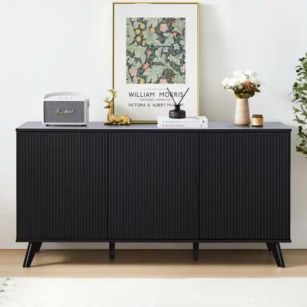 58" Black MDF Storage Cabinet $242 Buffet Sideboard Credenza Credenza Table - Photo 1 - Real photo at TamDoUS Salt Lake City