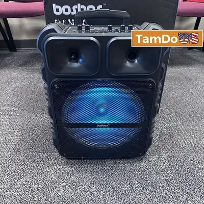All-in-One Karaoke Solution – 12” Bluetooth Speaker with Mic & Adjustable Stand at Portable Audio & Headphones in new condition