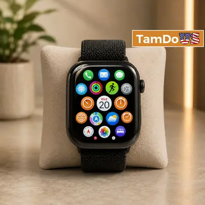 Apple Watch Series 10 (46mm, Cellular) Jet Black AL Case Black Sport Loop at Smart Watches in good condition