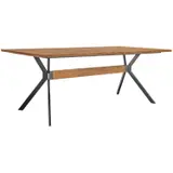 Armen Living Nevada Rustic Oak Wood Trestle Base Dining Table in Balsamico LCNVDIBAL - Thumbnail 1