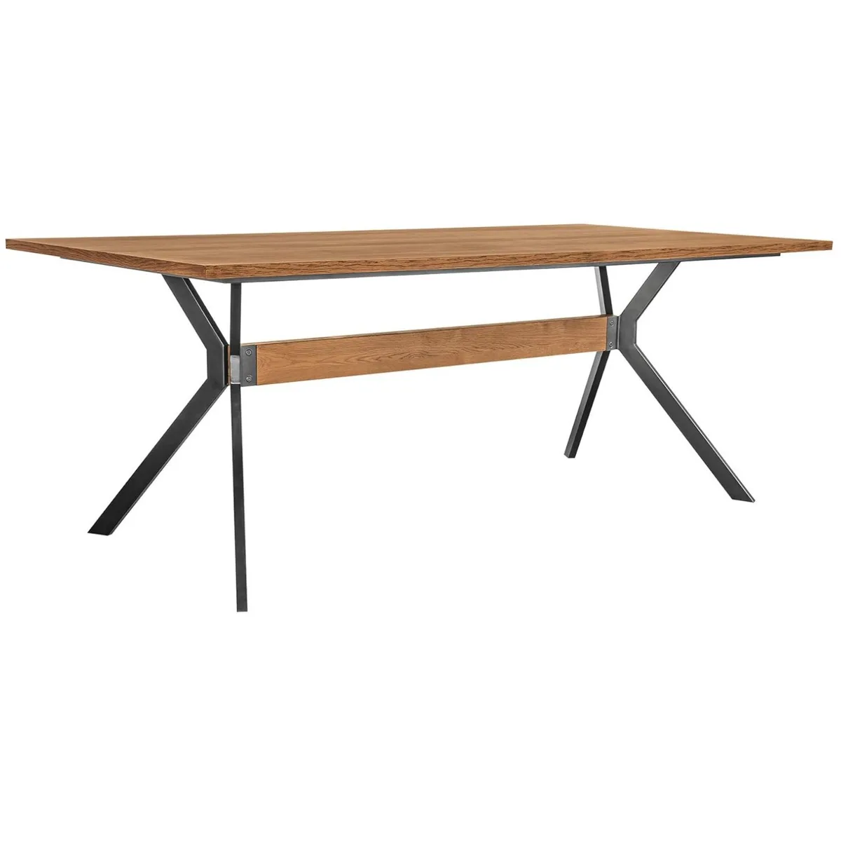 Armen Living Nevada Rustic Oak Wood Trestle Base Dining Table in Balsamico LCNVDIBAL - Photo 1 - Real photo at TamDoUS Salt Lake City