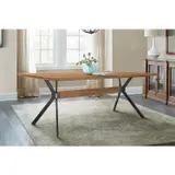 Armen Living Nevada Rustic Oak Wood Trestle Base Dining Table in Balsamico LCNVDIBAL - Thumbnail 2