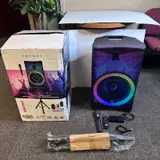 Audio Matrix CB1501 15" Translucent Bluetooth Party Speaker Wireless Mic & Stand - Thumbnail 6
