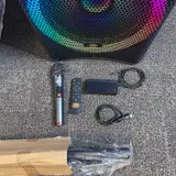 Audio Matrix CB1501 15" Translucent Bluetooth Party Speaker Wireless Mic & Stand - Thumbnail 7