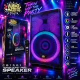 Audio Matrix CB1501 15" Translucent Bluetooth Party Speaker Wireless Mic & Stand - Thumbnail 1