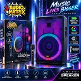 Audio Matrix CB1501 15" Translucent Bluetooth Party Speaker Wireless Mic & Stand - Thumbnail 2