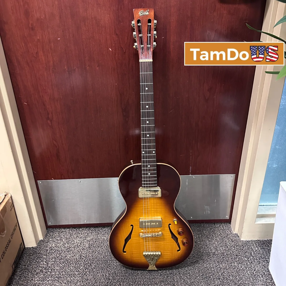 B&G Little Sister Crossroads Non-Cutaway P90 Tobacco Burst Hollow Body Guitar - Photo 1 - Real photo at TamDoUS Salt Lake City