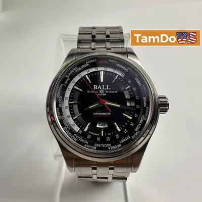 Ball $3299 Trainmaster World Time GMT Automatic Chronometer Men's Watch 41mm at Watches, Parts & Accessories in excellent condition