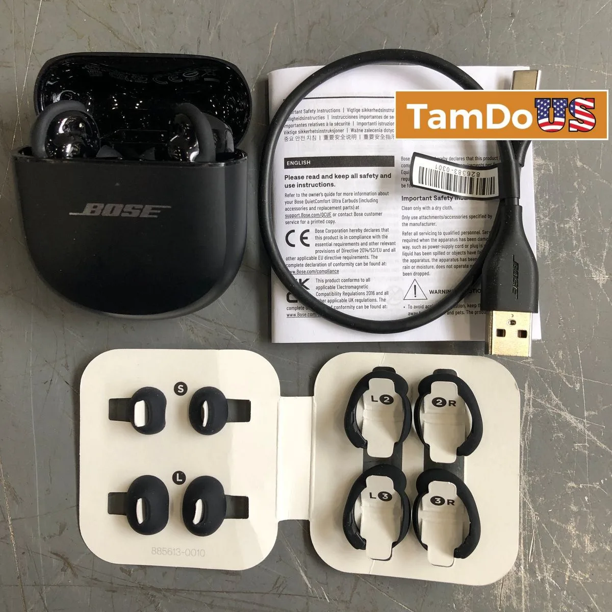 Bose QuietComfort Ultra Earbuds True Wireless Bluetooth Noise Cancelling, Black - Photo 1 - Real photo at TamDoUS Salt Lake City