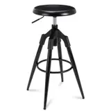 Brage Living BR1981008 Adjustable Height Swivel Round Bar Stool Counter Chair - Thumbnail 1