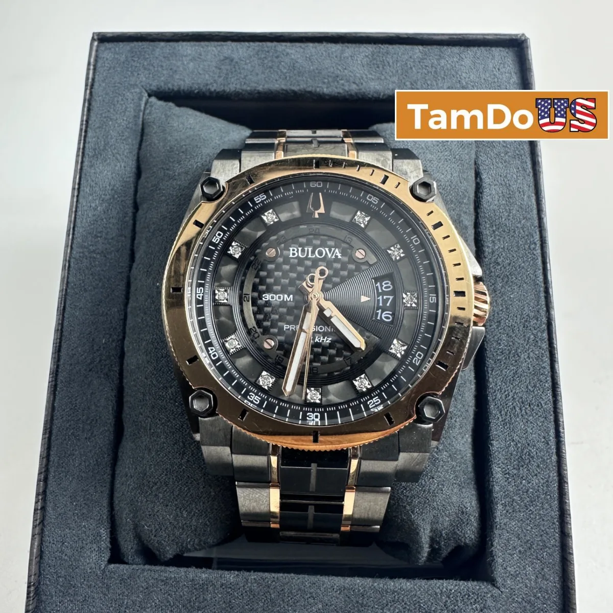 Bulova $1025 Icon Precisionist 11 Diamond Black Dial Men's Watch 46.5mm 98D149 - Photo 1 - Real photo at TamDoUS Salt Lake City