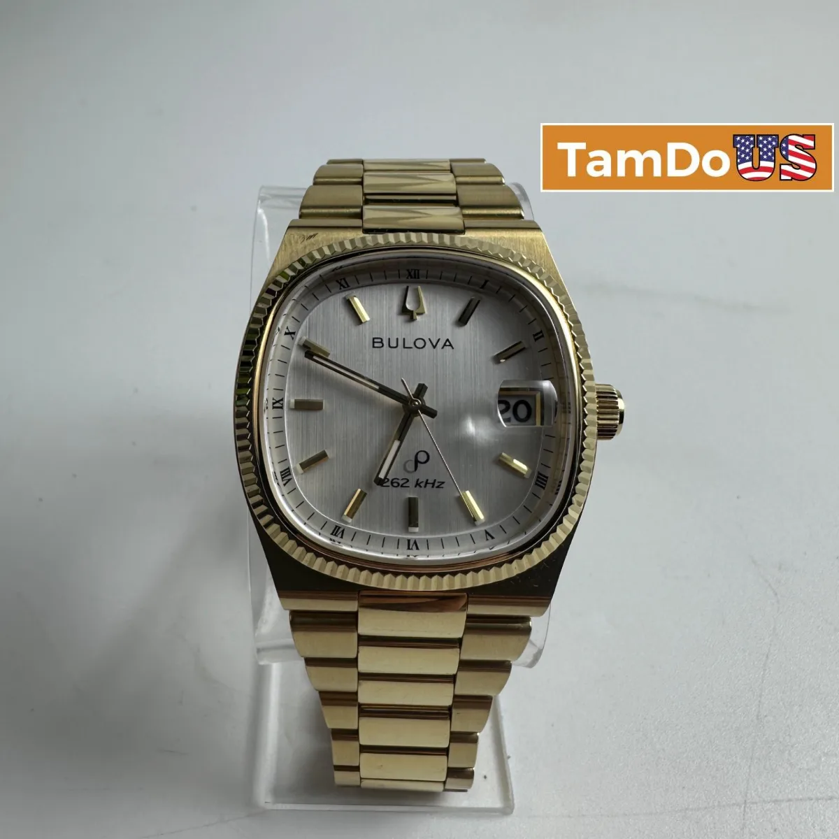 Bulova $825 Super Seville Gold Tone Precisionist Silver Dial Men's Watch 97B223 - Photo 1 - Real photo at TamDoUS Salt Lake City