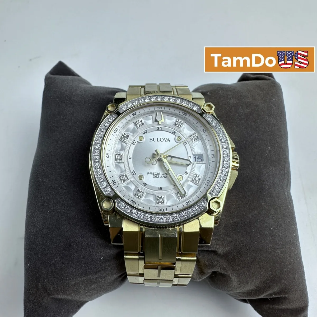 Bulova Icon $2395 62 Diamonds 0.84ctw Gold Tone 40mm Watch 98J120 - Photo 1 - Real photo at TamDoUS Salt Lake City