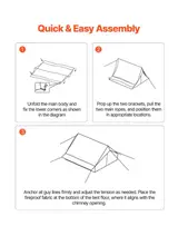 Camping Hot Tent 2 Person 4 Season Waterproof Winter Cabin Tent with Stove Jack - Thumbnail 5