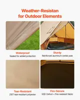 Camping Hot Tent 2 Person 4 Season Waterproof Winter Cabin Tent with Stove Jack - Thumbnail 4