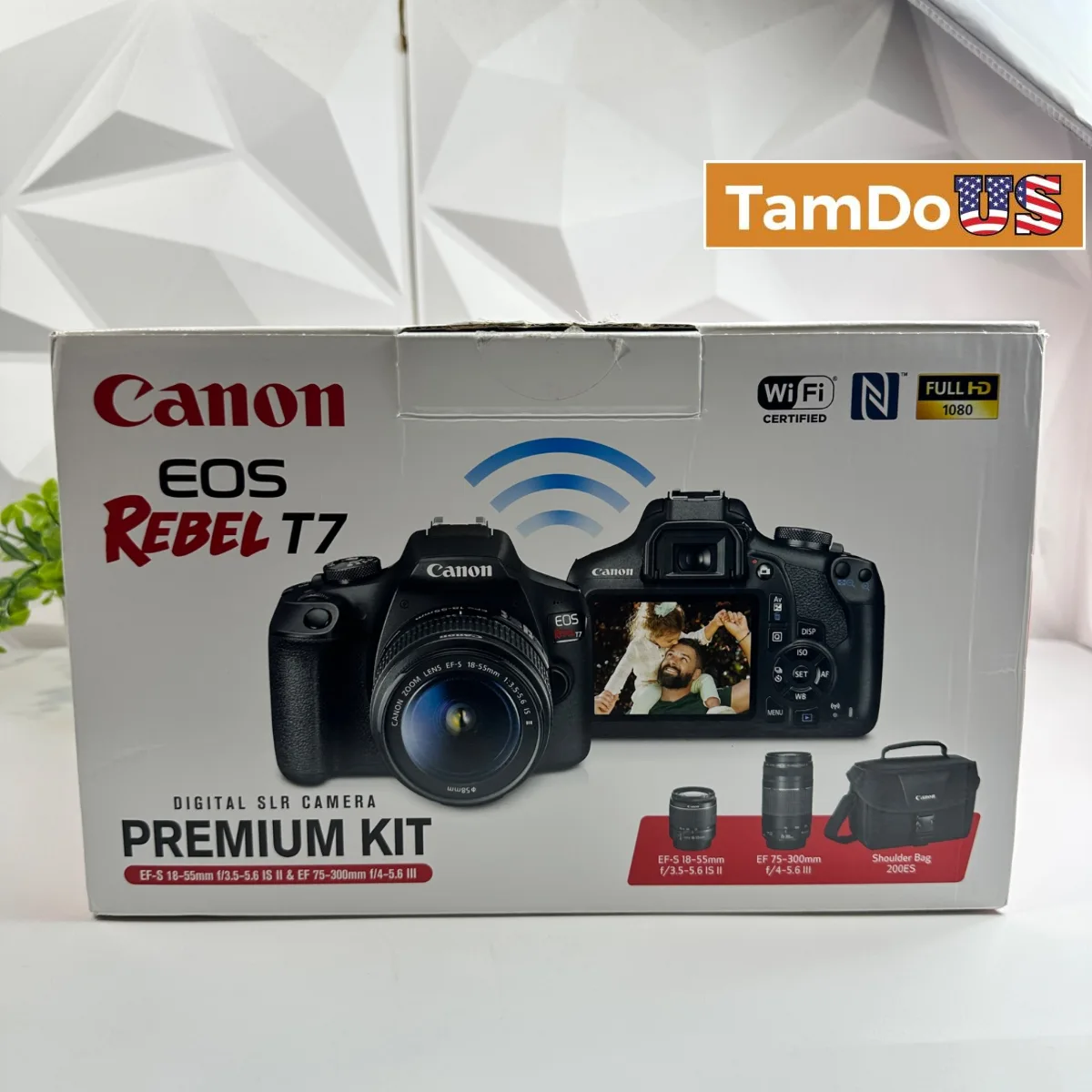 Canon EOS Rebel T7 Premium Kit DSLR Camera 18-55mm IS II & 75-300mm Lenses Bag - Photo 1 - Real photo at TamDoUS Salt Lake City