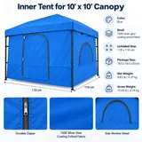 Canopy Inner Tent $105 10x10 Straight Leg Pop Up Gazebo Camping Tent Blue - Thumbnail 2