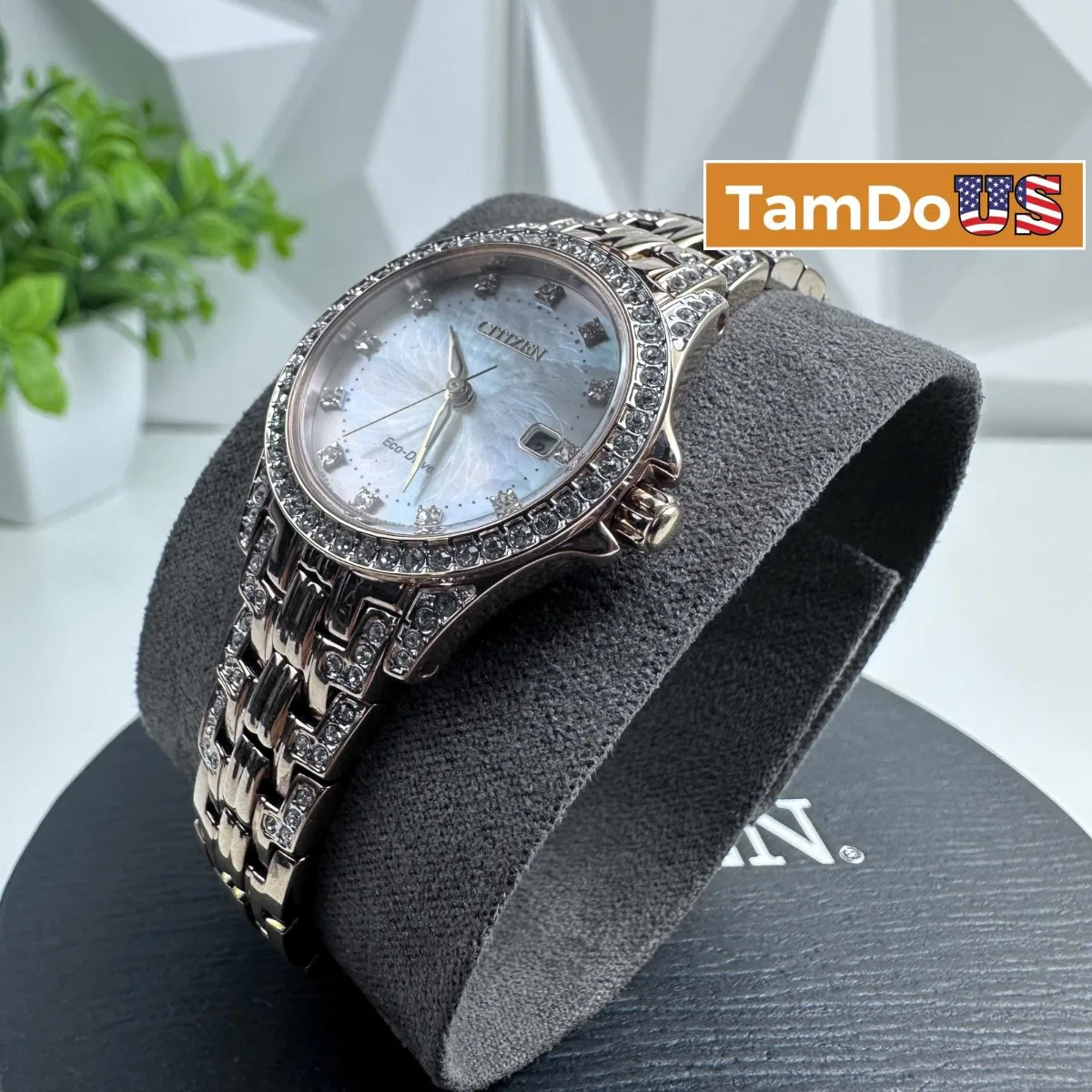 Citizen EW122853D Silhouette Eco-Drive Crystal Watch 28mm, Rose Gold Tone - Photo 1 - Real photo at TamDoUS Salt Lake City