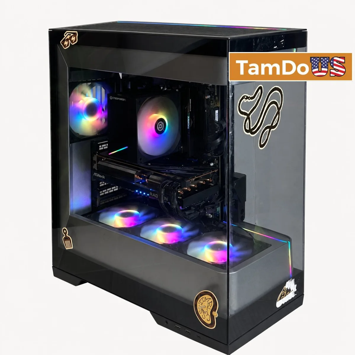CyberPowerPC Gaming Desktop, Ryzen 7 8700F, 16GB DDR5, 1TB SSD, RX 7700 16GB - Photo 1 - Real photo at TamDoUS Salt Lake City