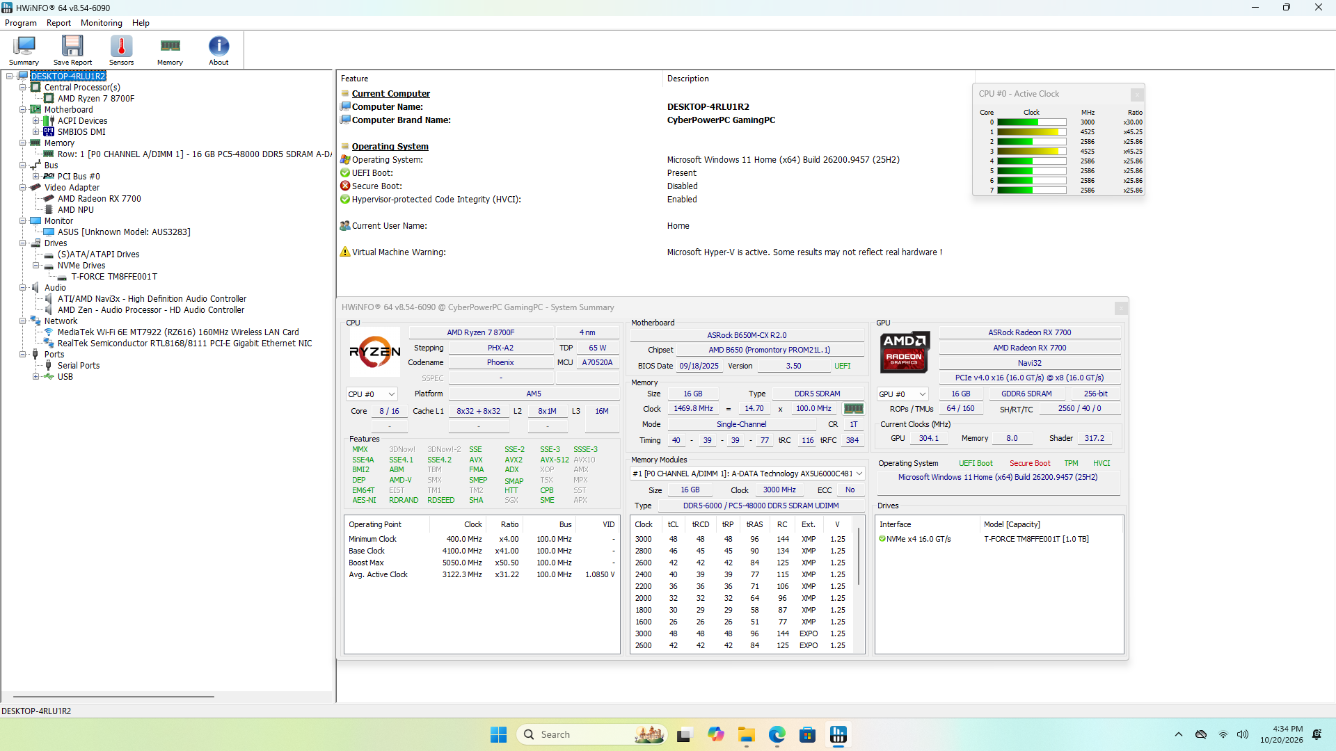CyberPowerPC Gaming Desktop, Ryzen 7 8700F, 16GB DDR5, 1TB SSD, RX 7700 16GB - Thumbnail 8
