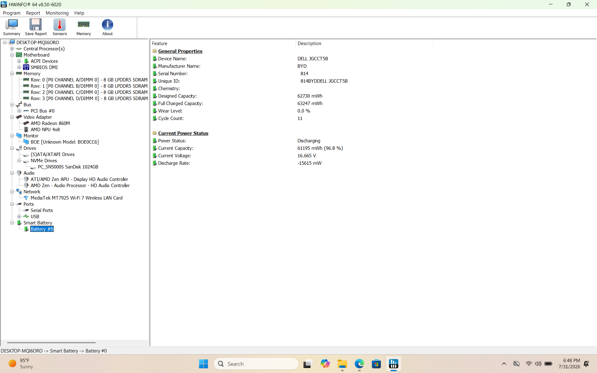 Dell 16 Plus DB16255 16" FHD+ Ryzen AI 7 350, 32GB DDR5, 1TB SSD, Radeon 860M - Thumbnail 2